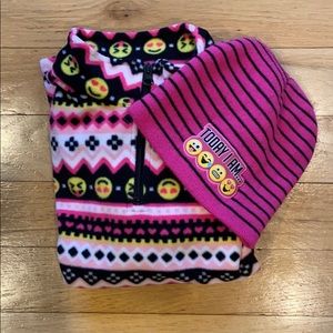 Girls Emoji Fleece sweatshirt with Hat